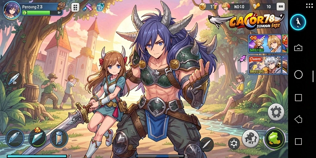 Tampilan gameplay menarik dari CACOR78 dengan karakter Anime yang beraksi.