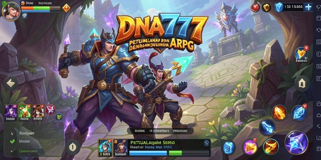 Tampilan gameplay menakjubkan dari DNA777 dengan aksi ARPG intens.