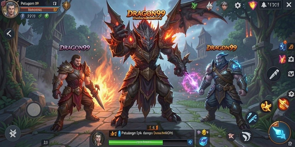 Tampilan gameplay seru dalam <strong>DRAGON99</strong>, menjelajahi dunia fantasi yang menakjubkan.