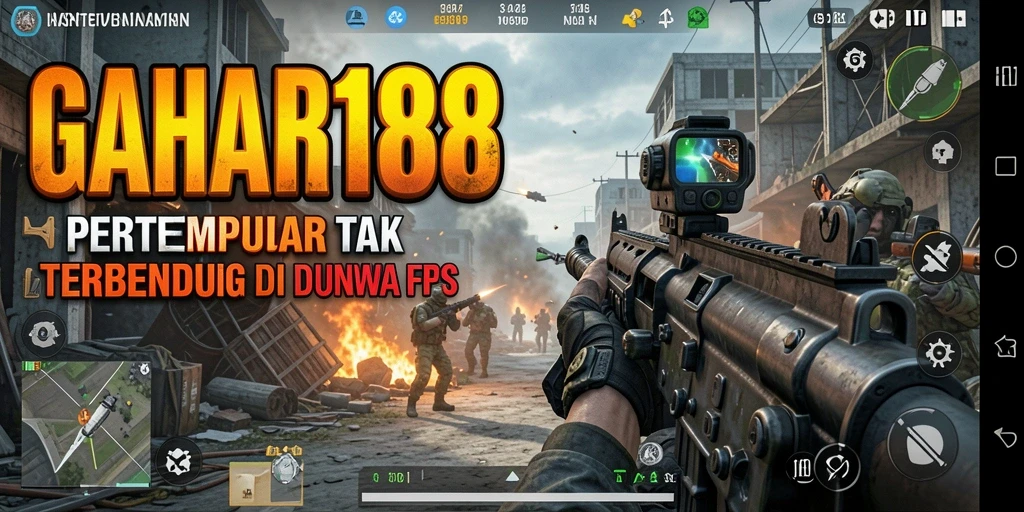 Tampilan aksi seru dalam gameplay GAHAR188 di dunia FPS.
