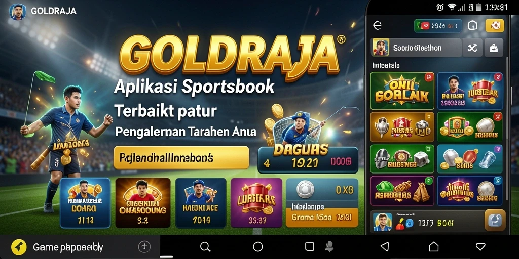 Tampilan aplikasi <strong>GOLDRAJA</strong> dengan pengalaman taruhan yang menarik.
