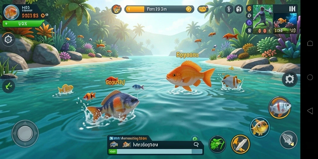 Screenshot H03 menampilkan aksi memancing yang mendebarkan.