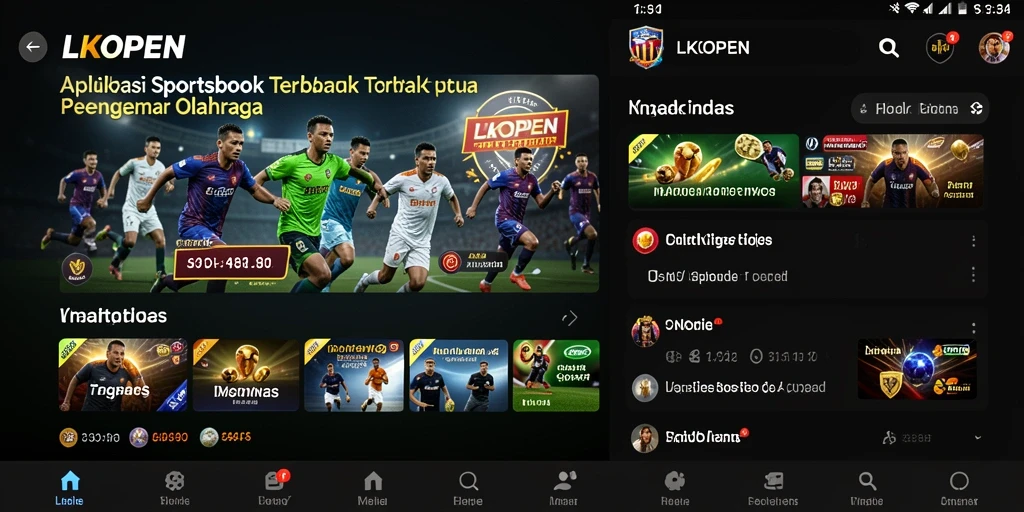 Gameplay LKOPEN menampilkan berbagai opsi taruhan olahraga yang menarik.