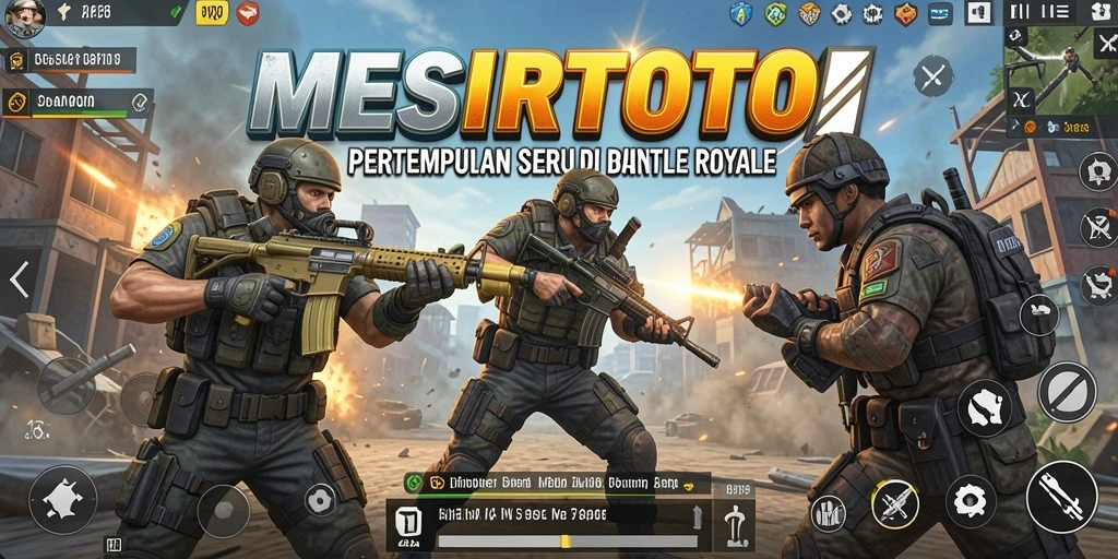 Screenshot utama MESIRTOTO yang menunjukkan aksi pertempuran Battle Royale.