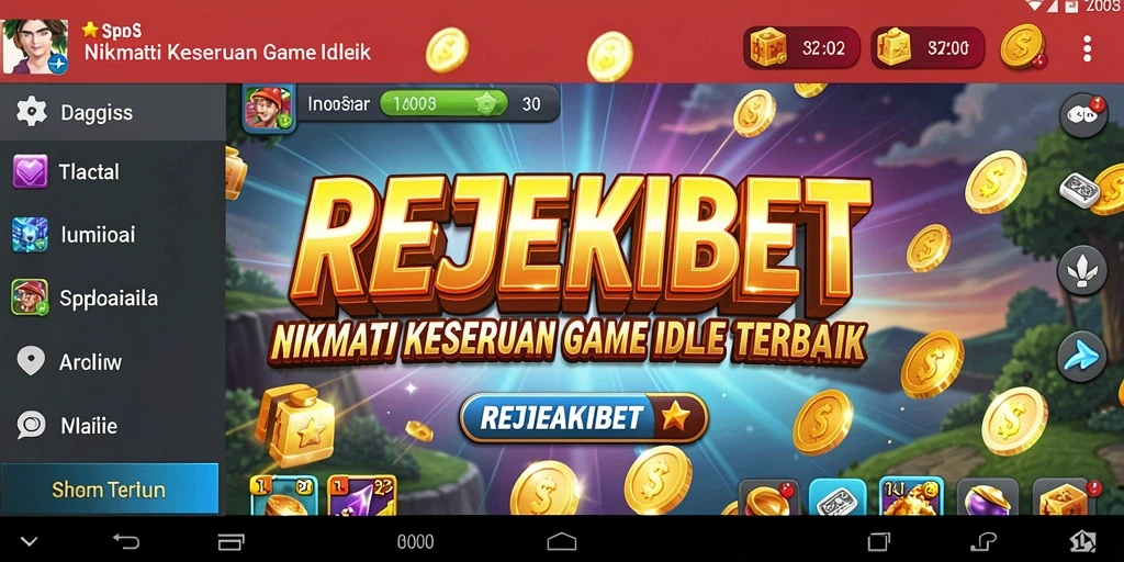 Screenshot gameplay <strong>REJEKIBET</strong> menampilkan aksi seru dan upgrade karakter.