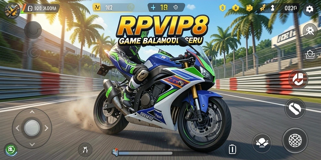 Gameplay seru RPVIP8 yang menampilkan aksi balap motor.