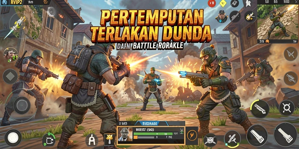 Screenshot RVIP2 menampilkan pertempuran seru dalam format Battle Royale.