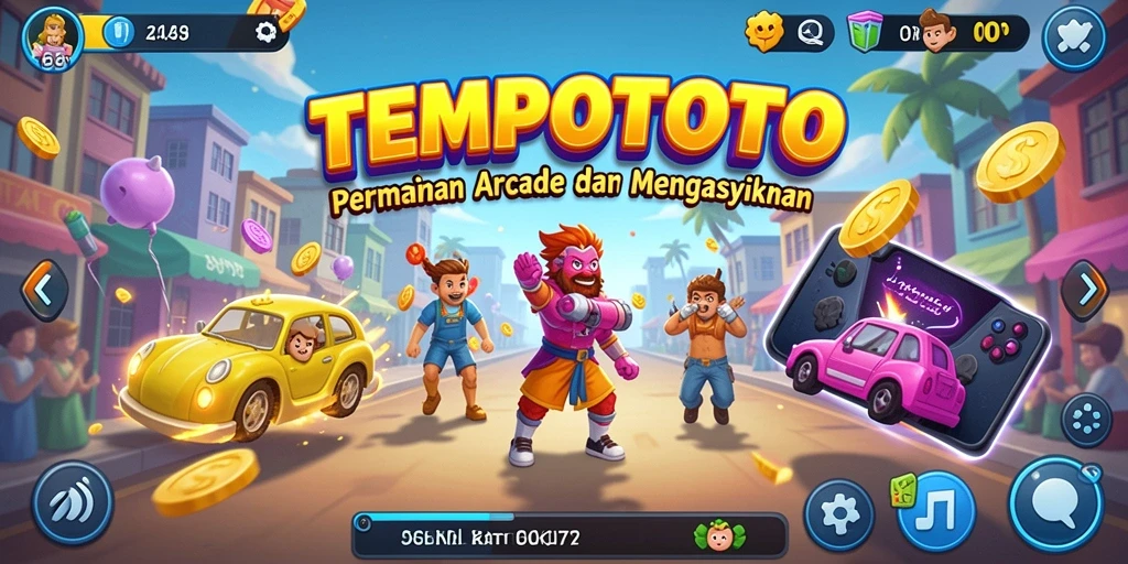 Screenshot gameplay TEMPOTOTO yang penuh aksi dan tantangan.