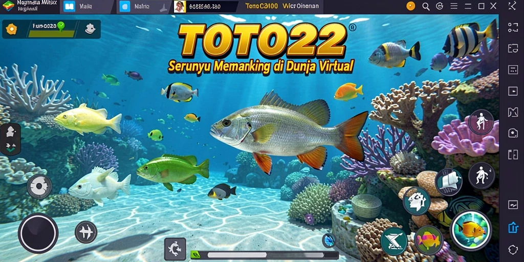 Screenshot TOTO22 menampilkan aksi seru saat memancing di lautan.