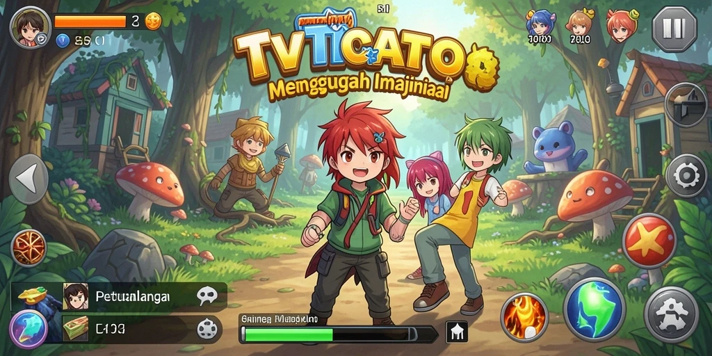 Screenshot gameplay menampilkan karakter anime dalam aksi seru.