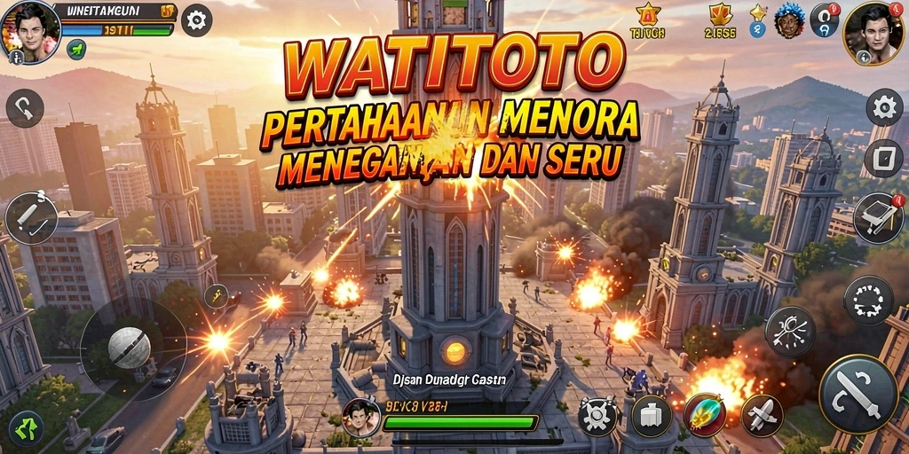 Gameplay menegangkan WATITOTO dalam aksi pertahanan menara.