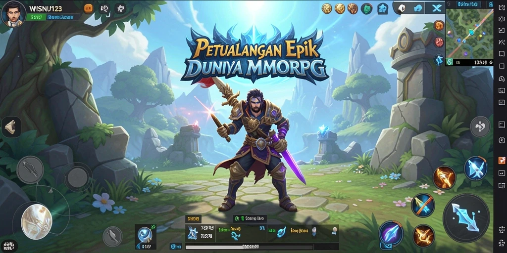Screenshot gameplay <strong>WISNU123</strong> menampilkan petualangan epik dalam dunia MMORPG.