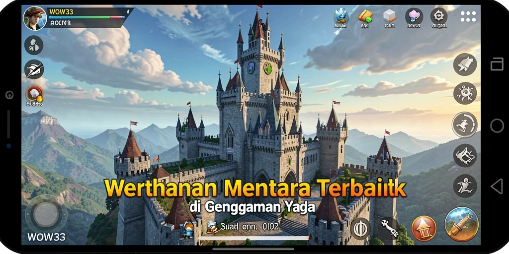 Tangkapan layar WOW33 menampilkan aksi seru dalam Tower Defense.